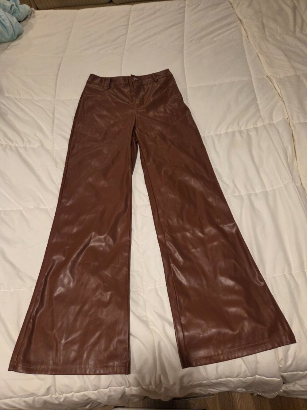 Faux leather pants